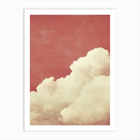 Cloud Wall Art Painting Burgundy Red Sky Print Detail B Art Print