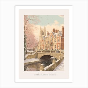 Vintage Winter Poster Cambridge United Kingdom 1 Art Print