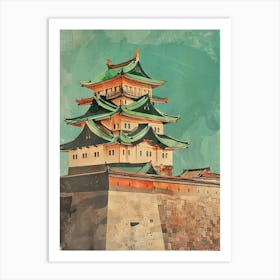 Nagoya Castle Mid Century Modern 3 Art Print