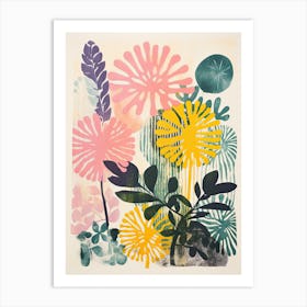 Colourful Botanical Risograph Style 18 Art Print