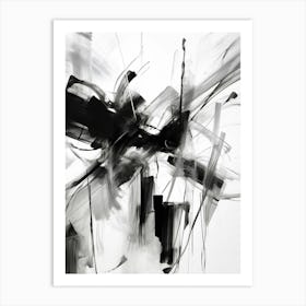 Movement Abstract Black And White 5 Art Print
