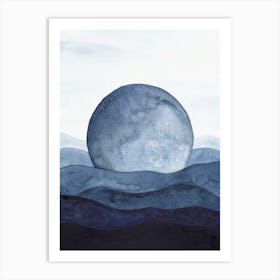 Blue Moon Landscape Art Print