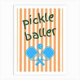 Pickleball Poster Striped Art Print