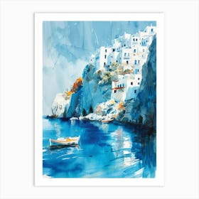 Watercolour Of Greece Art Print