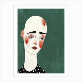 Woman With A Bald Head Art Print