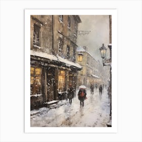 Vintage Winter Painting Krakow Poland Art Print