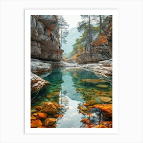 Rocky River In The Mountains Art Print