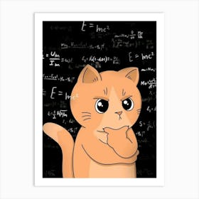 Cat With Equations Poster