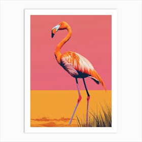 Greater Flamingo East Africa Kenya Tropical Illustration 6 Art Print