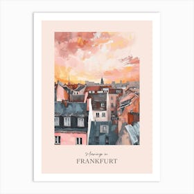 Mornings In Frankfurt Rooftops Morning Skyline 3 Art Print