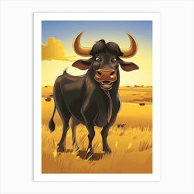 Illustration Of A Bull Art Print