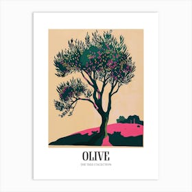 Olive Tree Colourful Illustration 3 Poster Art Print