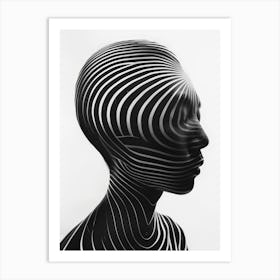 Black And White Portrait Of A Woman 1 Art Print