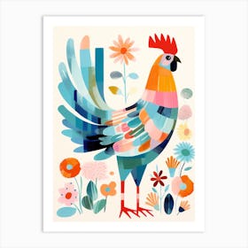 Bird Painting Collage Chicken 1 Art Print