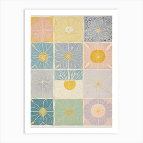 Soft Hues Patchwork Art Print