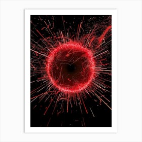 Red Pulsating Star Art Print