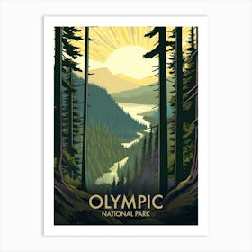 Olympic National Park Vintage Travel Poster 12 Art Print