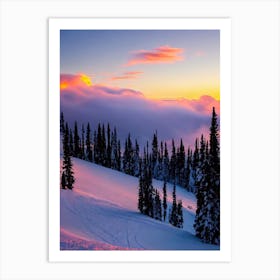Breckenridge, Usa Sunrise Skiing Poster Art Print