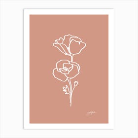 Flower Line Art No 483b Art Print