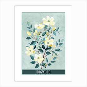 Dogwood Tree Flat Illustration 5 Poster Art Print