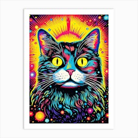 Stellar Furcefield, Psychedelic Cats series Art Print