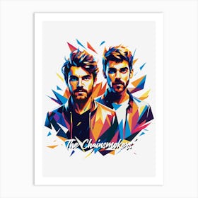 The Chainsmokers 01 Portrait Music Icon WPAP Pop Art Style Art Print