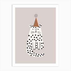 Little Leopard Taupe Art Print