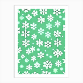 Snowflakes On A Field, Snowflakes, Kids Illustration 2 Art Print