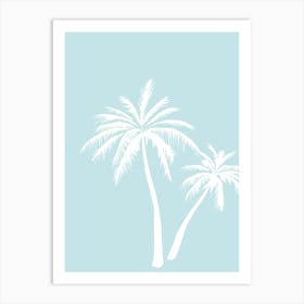 White Palm Trees 1 Art Print