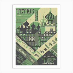 Tetris 1984 Cartoon Art Print
