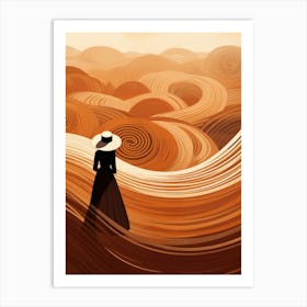 Woman In The Desert Art Print