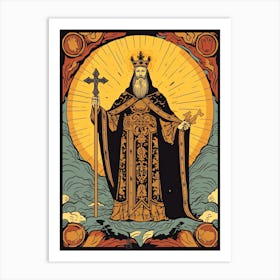 The Emperor Tarot Card, Vintage 2 Art Print