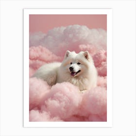 Samoyed In Clouds Art Print