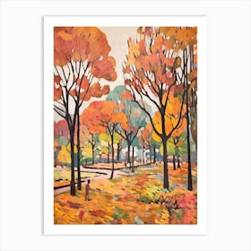 Autumn City Park Painting Yoyogi Park Taipei Taiwan Art Print