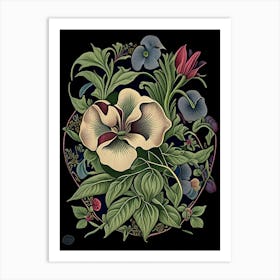 Vinca Floral Botanical Vintage Poster Flower Art Print