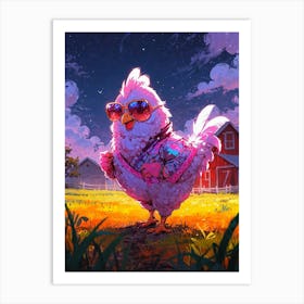 Chicken In Sunglasses 1 Art Print