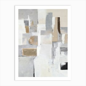 Beige Gray Modern Abstract 3 Art Print