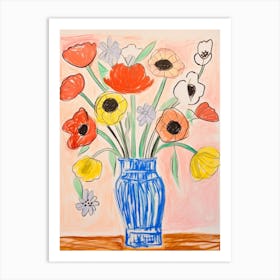 Flower Painting Fauvist Style Poppy 2 Art Print