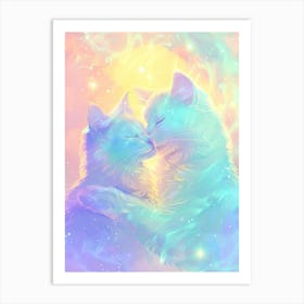 Two Cats Kissing 2 Art Print