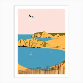 Durdle Door Beach Dorset Midcentury Art Print