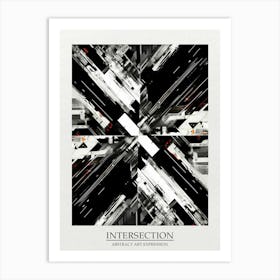 Intersection Abstract Black And White 5 Poster Art Print