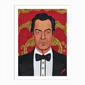 Rex Harrison Illustration Movies Art Print