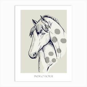 Indigo Horse Art Print