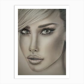 Woman With Long Blonde Hair Art Print