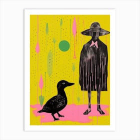 Abstract Yellow & Black Duckling Print 2 Art Print