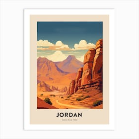 Wadi Rum Trek Jordan 1 Vintage Hiking Travel Poster Art Print