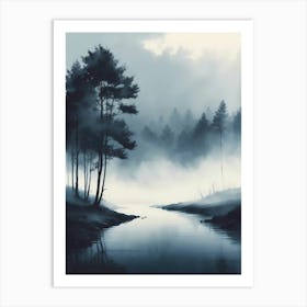 Misty River Art Print