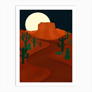 Moonlit Desert Art Print