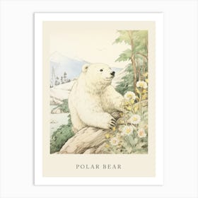 Beatrix Potter Inspired  Animal Watercolour Polar Bear 2 Art Print