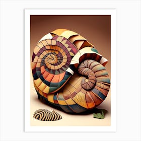Giant African Land Snail  Patchwork Art Print